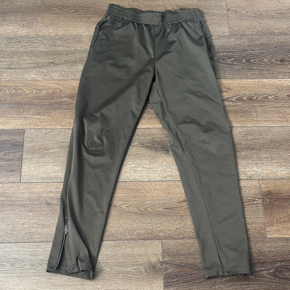 Boys Olive  Zipper Joggers